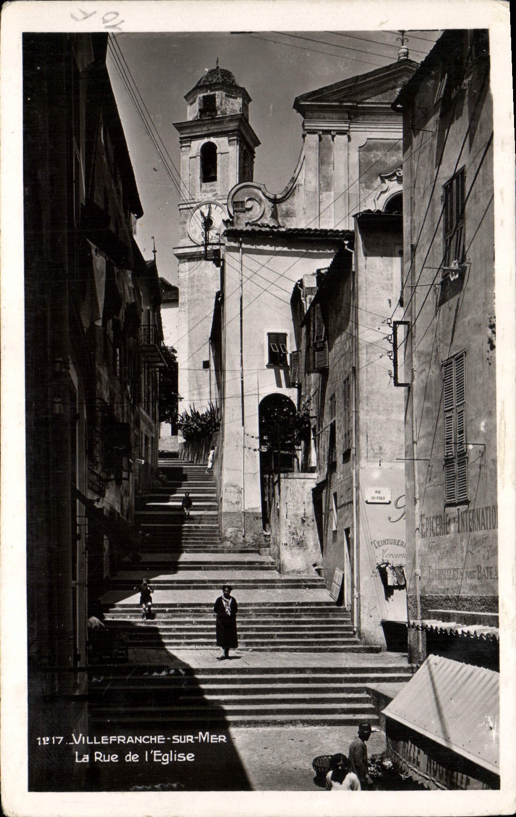 MODERN CARD Villefranche On Sea the Street of the Church