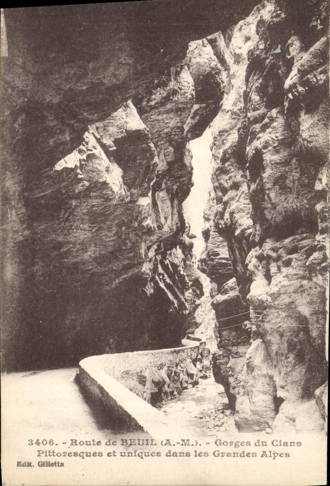 CPA Route de Beuil Gorges du Cians