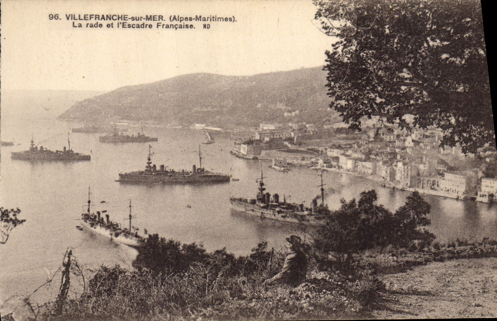 CPA Villefranche Sur Mer La rade et l'escadre francaise Bateaux