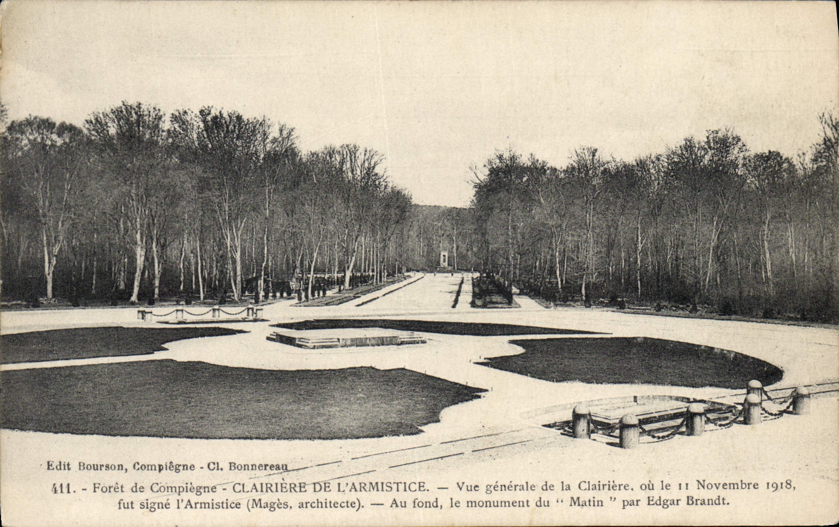 Taladro de la POSTAL de la VENDIMIA del claro de Compiegne del armisticio de Militaria