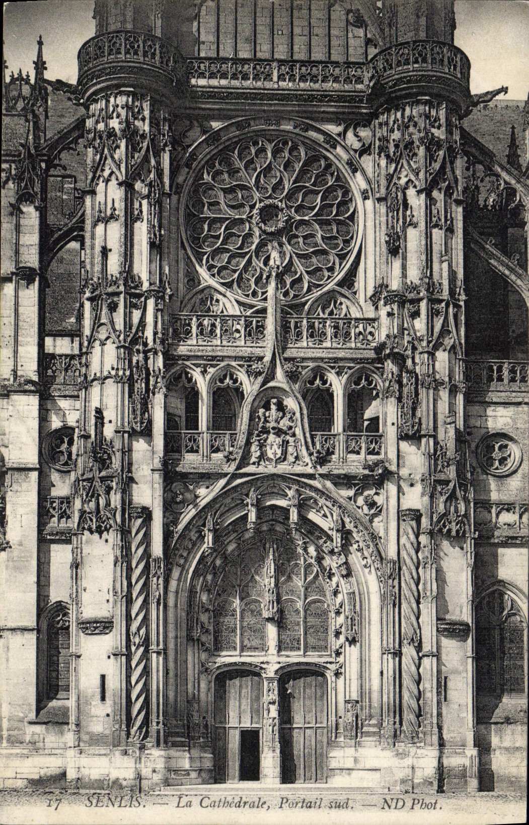 VINTAGE POSTCARD Senlis the Cathedral Southern Gate