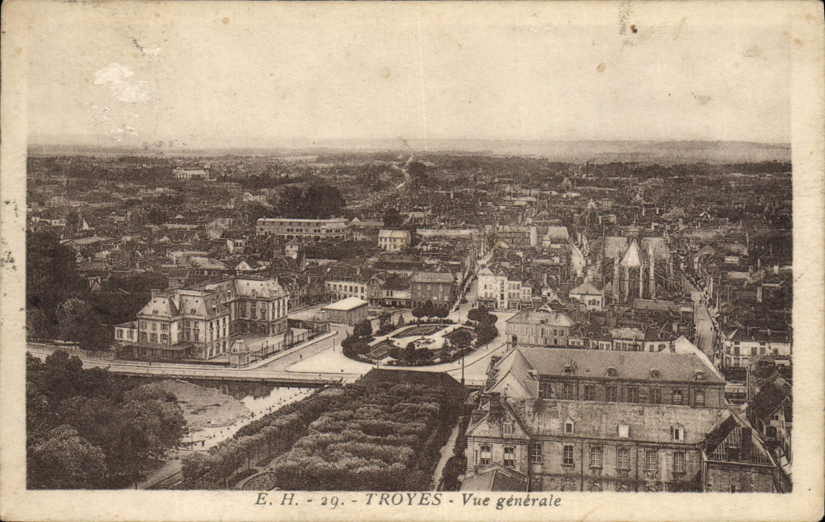 VINTAGE POSTCARD Troyes View