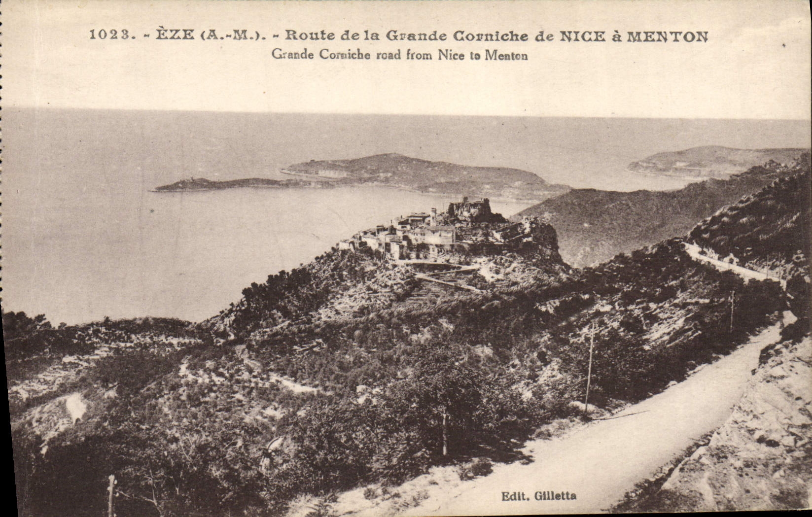 CPA Eze Route de la Grande Corniche de Nice a Menton