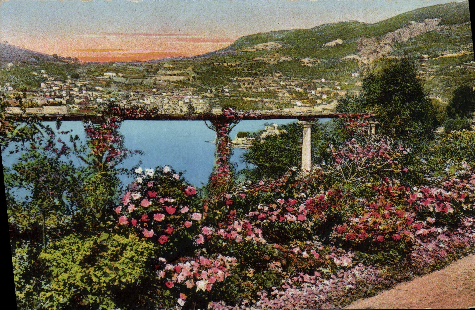 VINTAGE POSTCARD Pergola garden Dimensions Azure