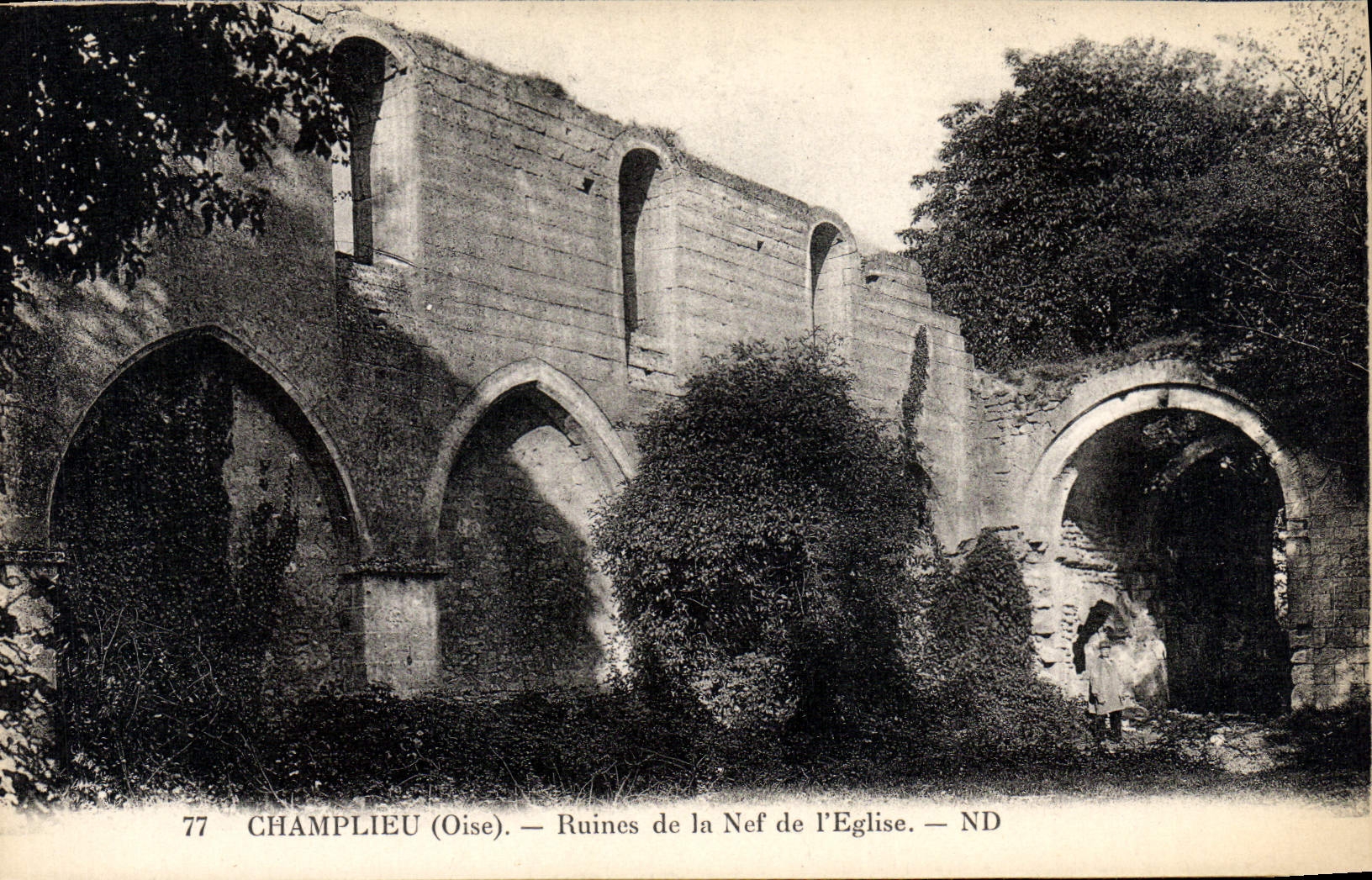 VINTAGE POSTCARD Champlieu Ruins of the Nave of the Church