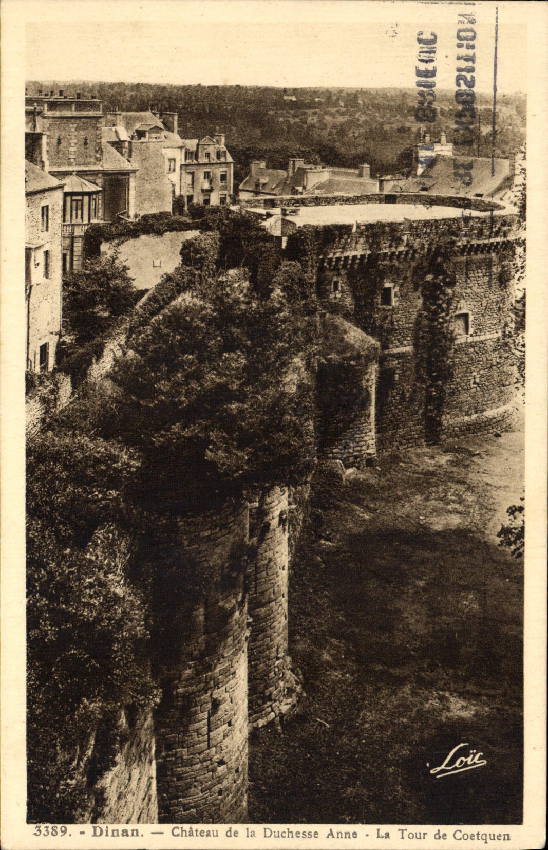 VINTAGE POSTCARD Dinan Castle of the Duchess Anne the tower of Coetquen