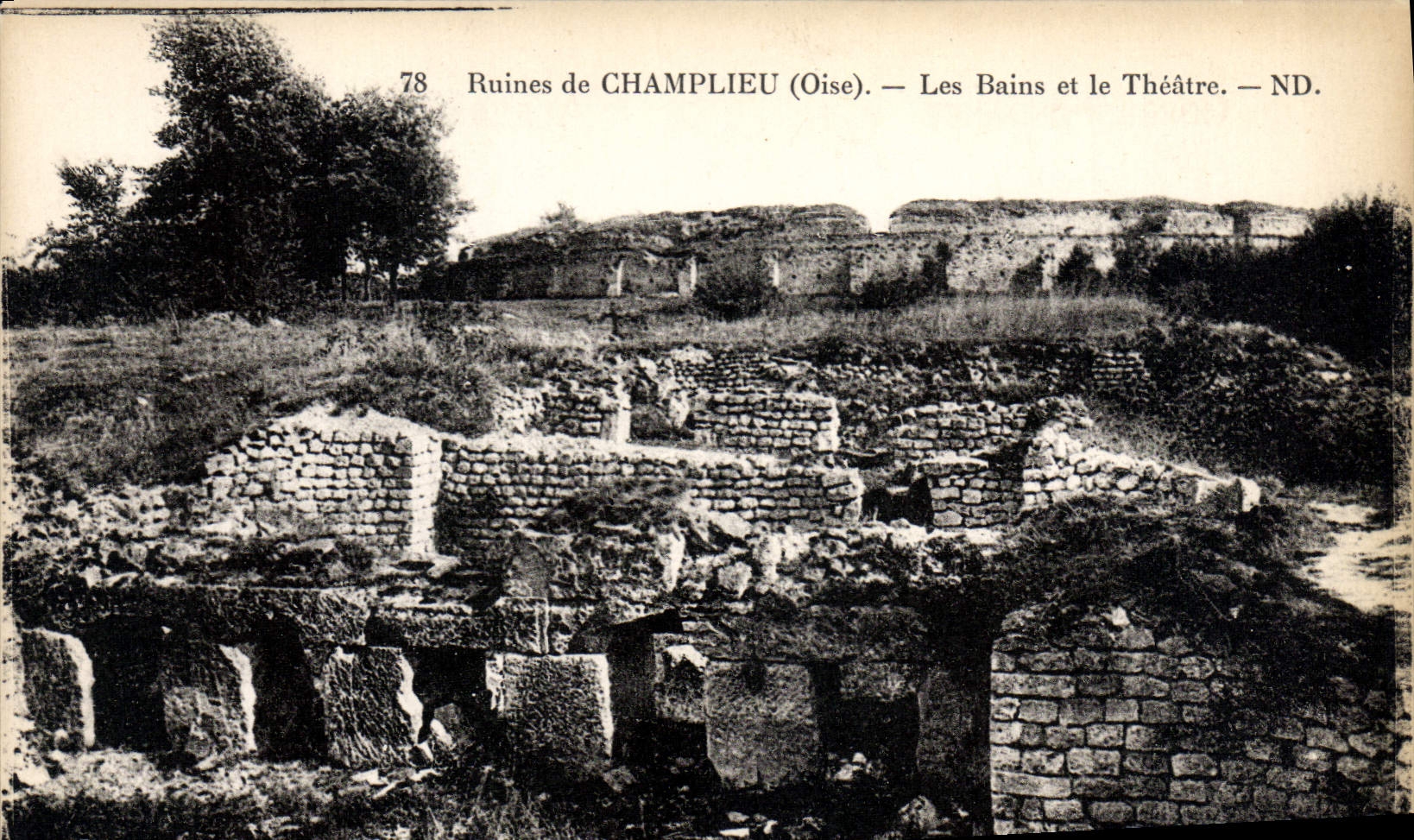 CPA Ruines De Champlieu Les Bains et le Theatre