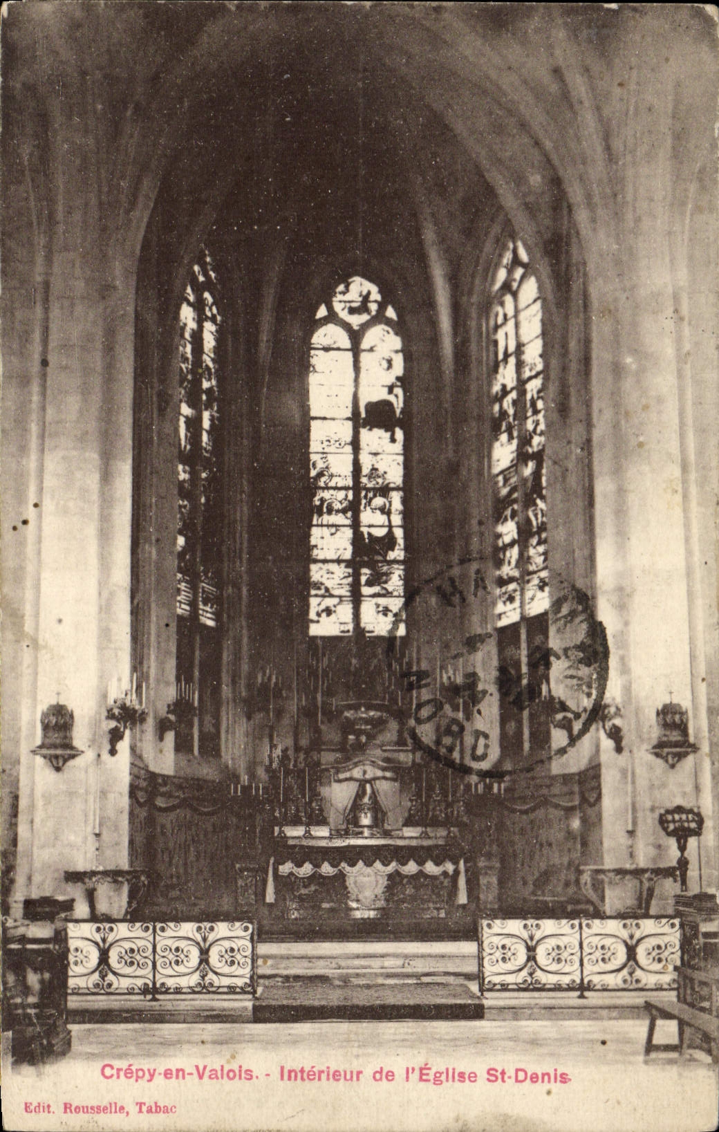 VINTAGE POSTCARD Crepy in Interior Valois of the Church St Danis
