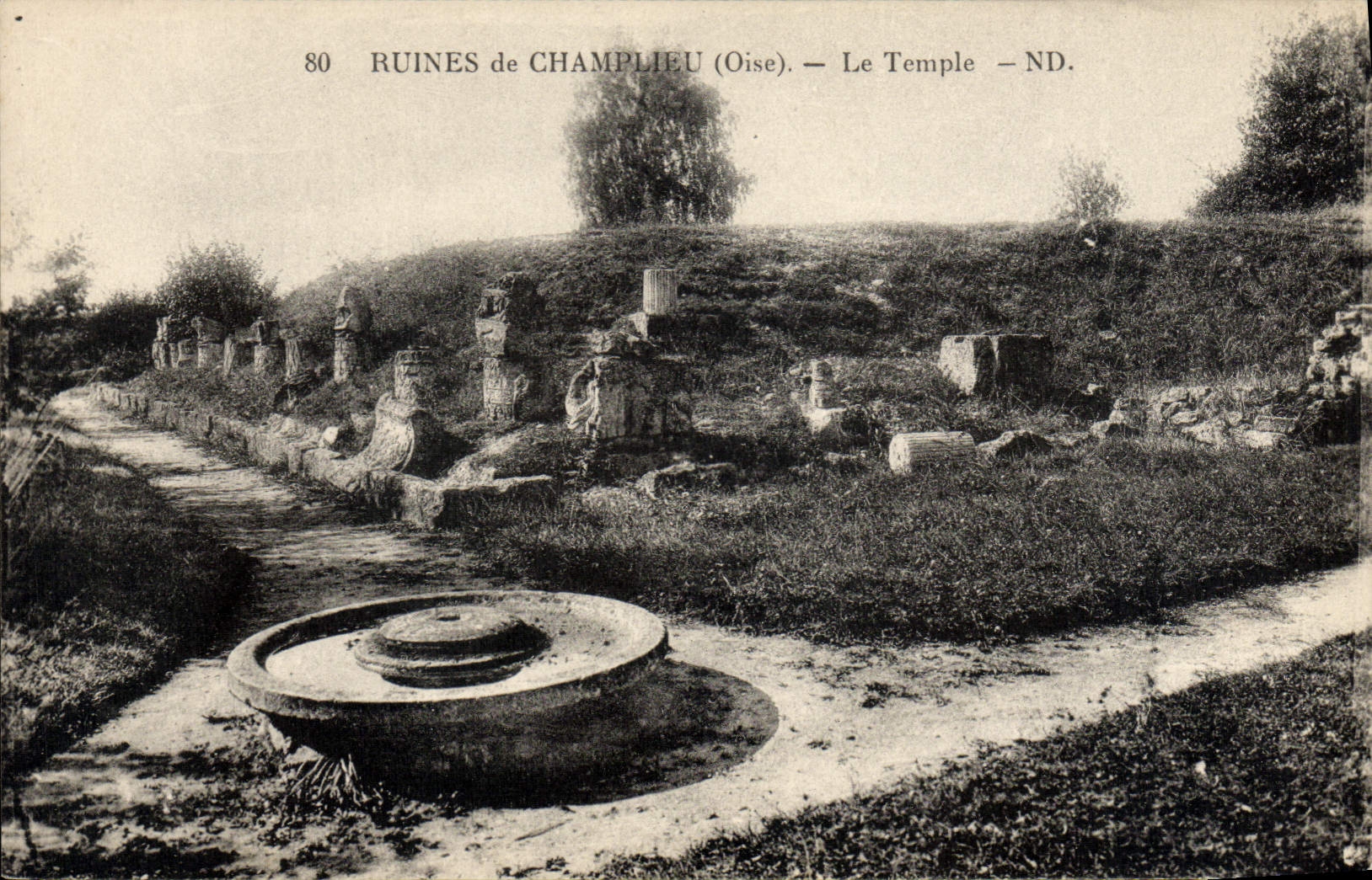 VINTAGE POSTCARD Ruins of Champlieu the Temple