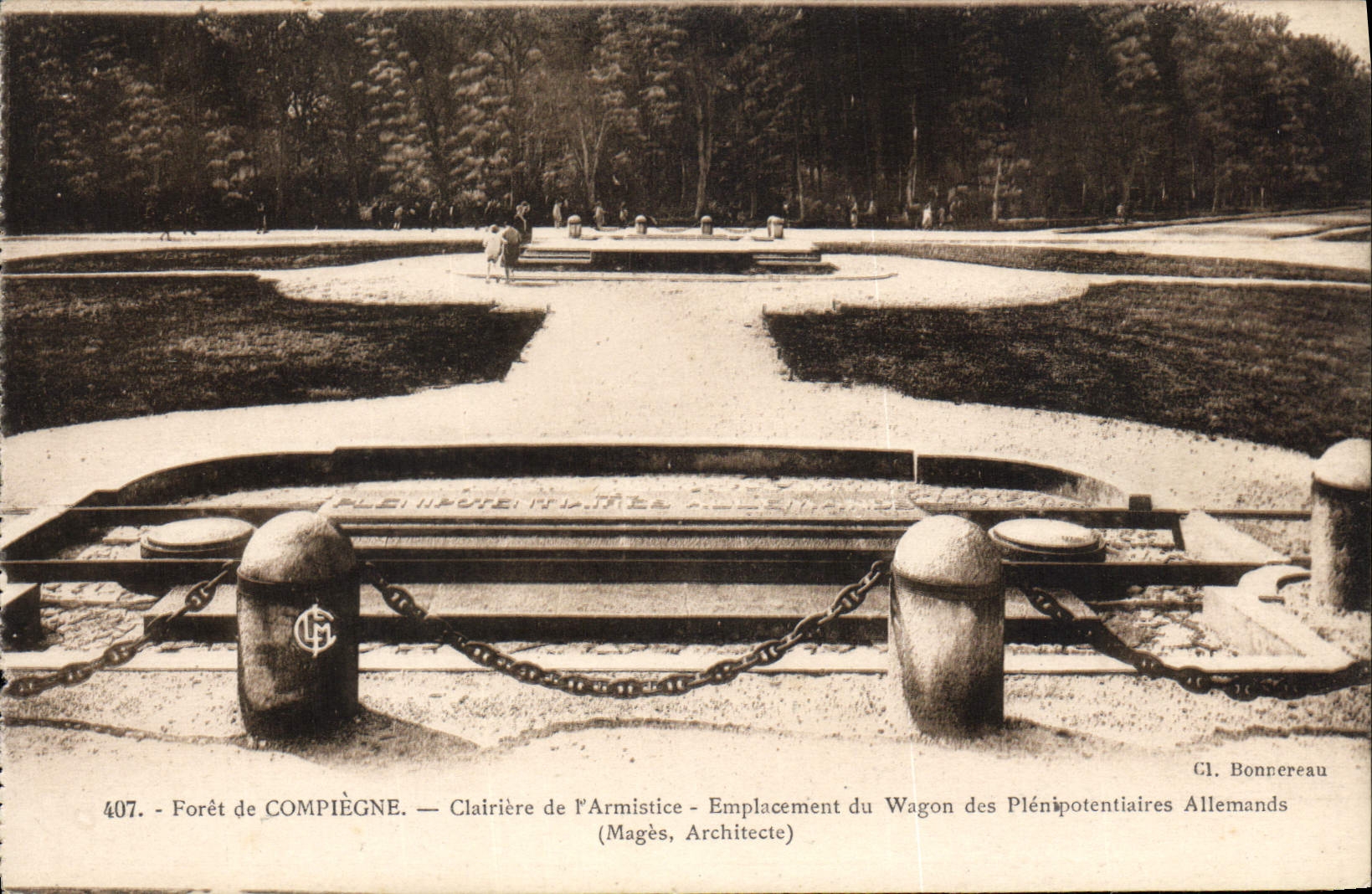 Taladro de la POSTAL de la VENDIMIA del claro de Compiegne del coche de Militaria del armisticio