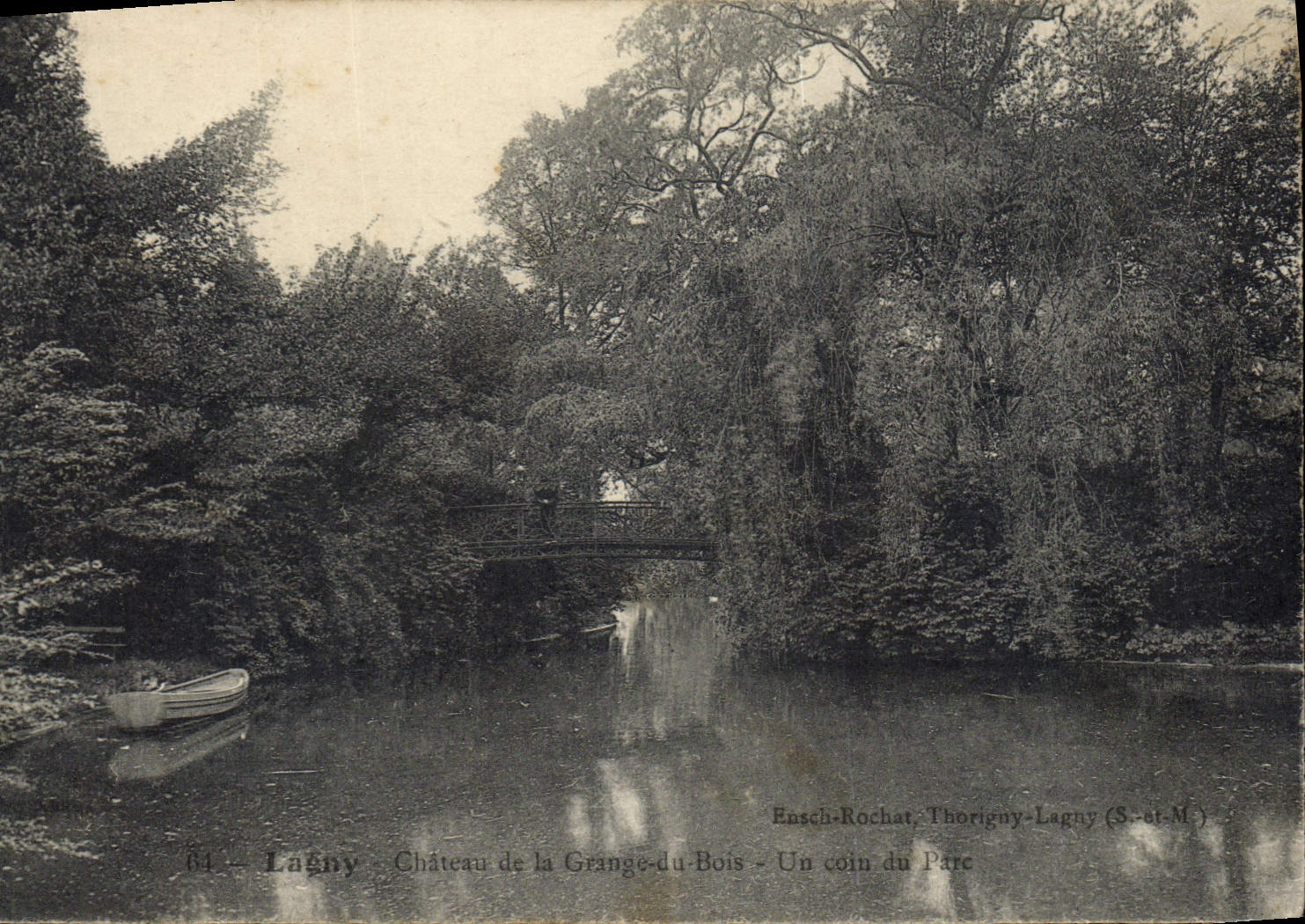 CPA Lagny Chateau de la Grange aux Bois Un coin du parc 