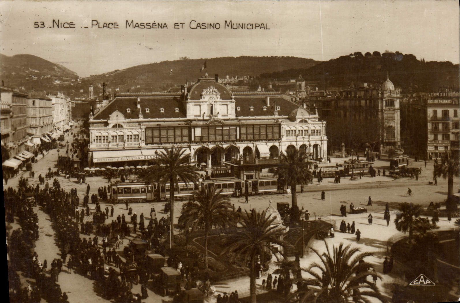 CPM Nice Place Massena Et Casino Municipal Tramway