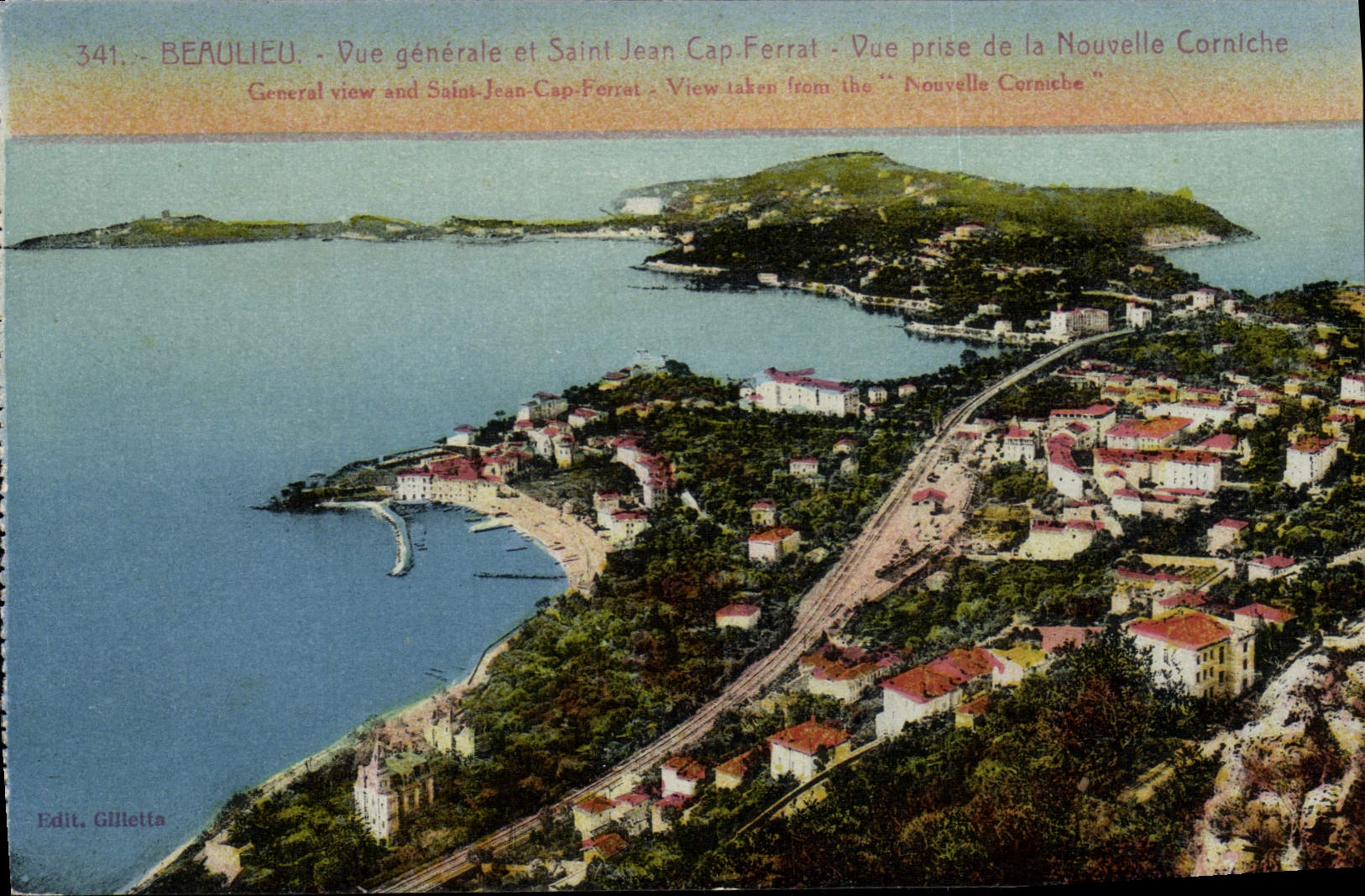 CPA Beaulieu Vue Generale et Saint Jean Cap Ferrat Vue prise de la nouvelle corniche