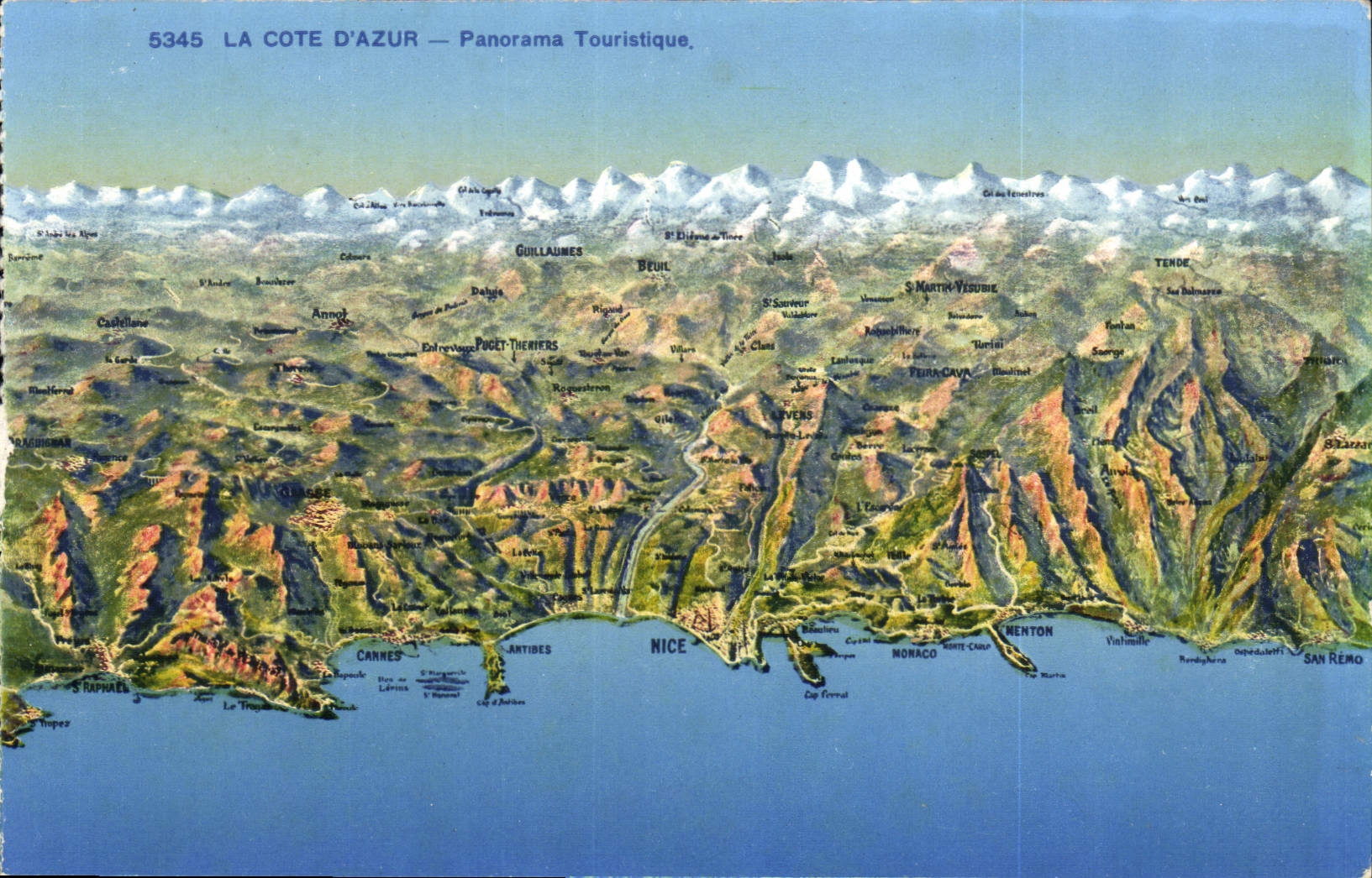 VINTAGE POSTCARD the Dimension Of Tourist Azure Panorama