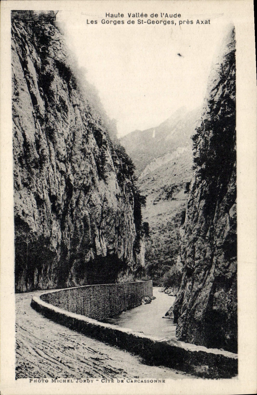 VINTAGE POSTCARD High Valley De I' Aude Falls Of St Georges Close Axat