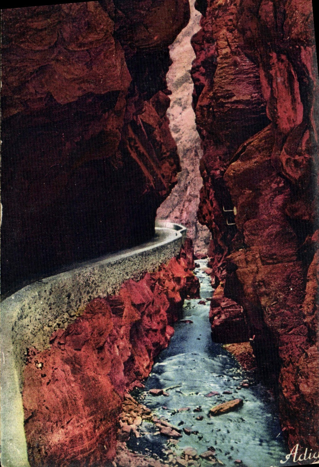 VINTAGE POSTCARD Falls Of Interior Cians Of the Falls and the road of Beuil