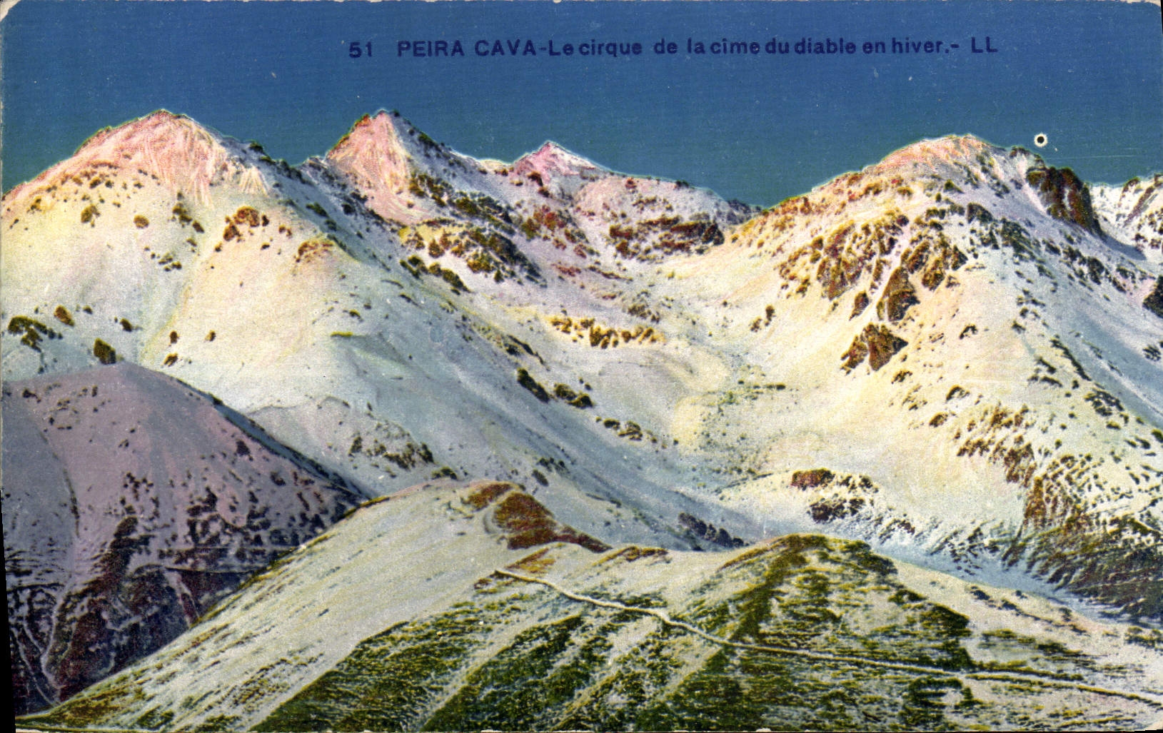 VINTAGE POSTCARD Peira Undermined the Circus Of the Summit Of the Devil In Winter