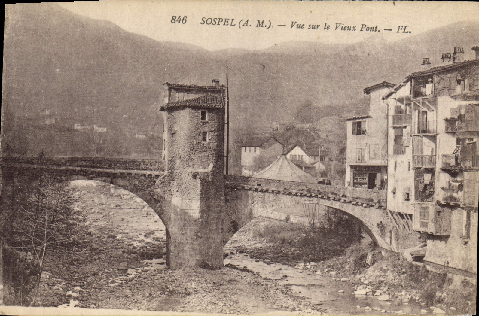 CPA Sospel Vue Sur Le Vieux Pont