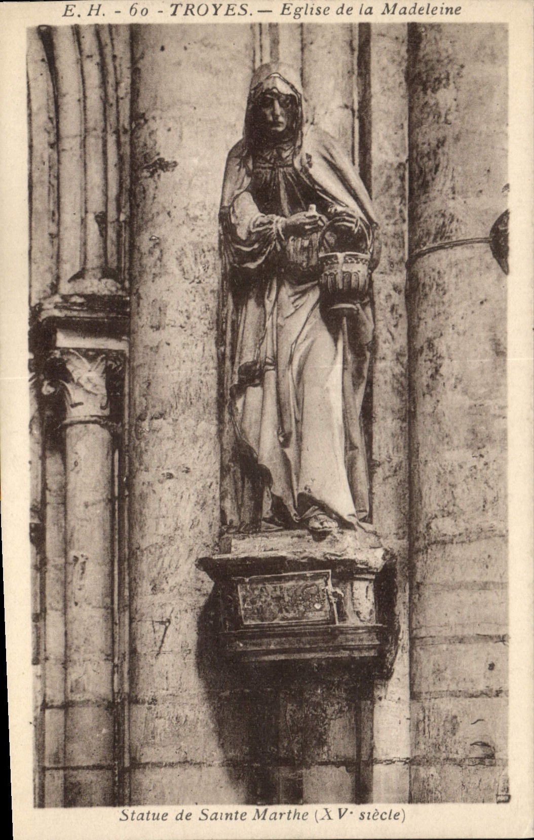 VINTAGE POSTCARD Troyes Eglise Of the Madeleine Rules of Sainte Marthe