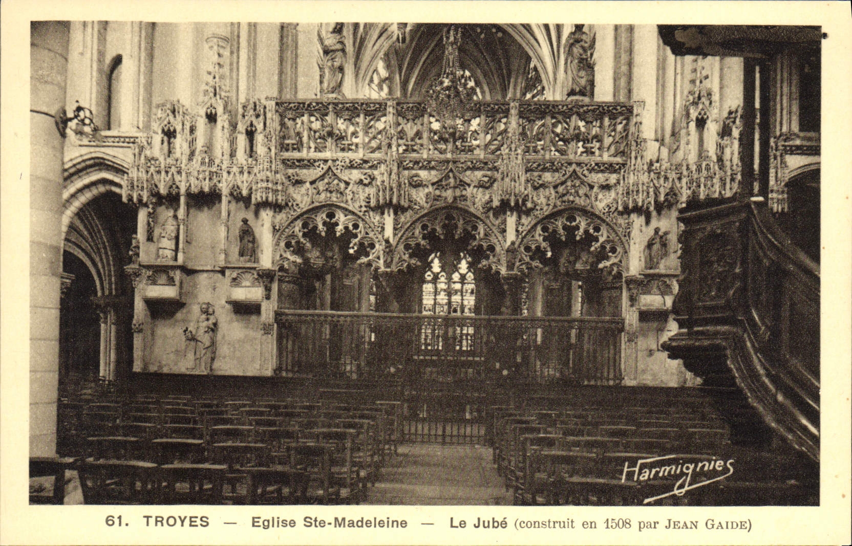 CPA Troyes Eglise Ste Madeleine Le jube