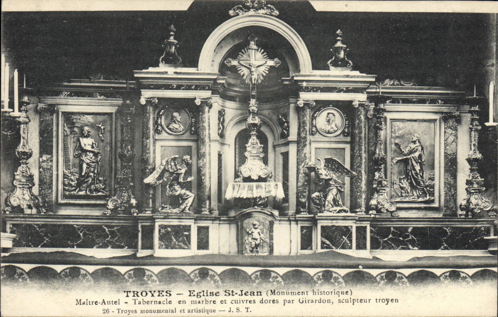 CPA Troyes Eglise St Jean Maitre autel Tabernacle en marbre et cuivres dores par Girardon