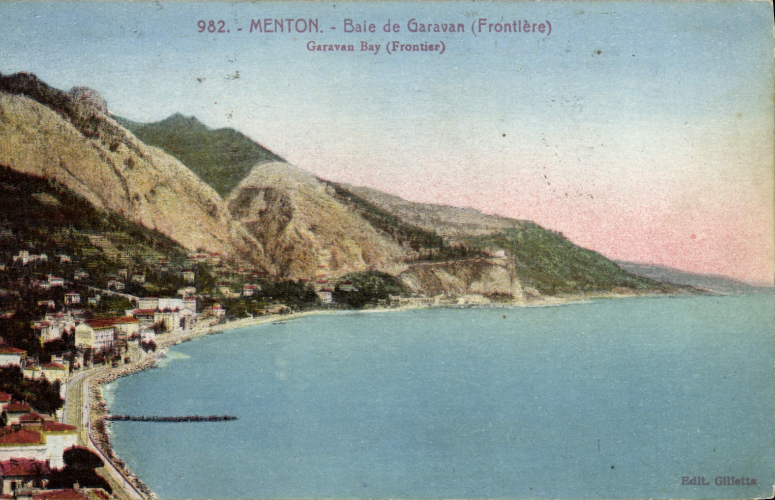 CPA Menton Bale De Garavan Frontiere