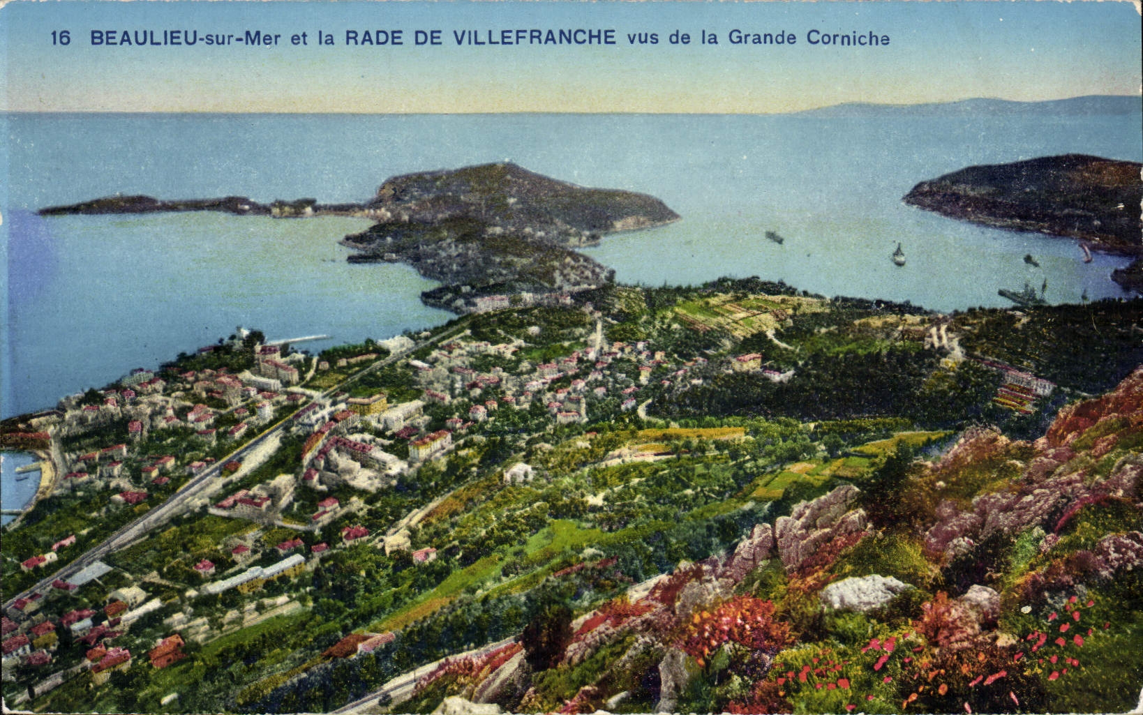 CPA Beaulieu Sur Mer Et la Rade De Villefranche Vus De La Grande Corniche