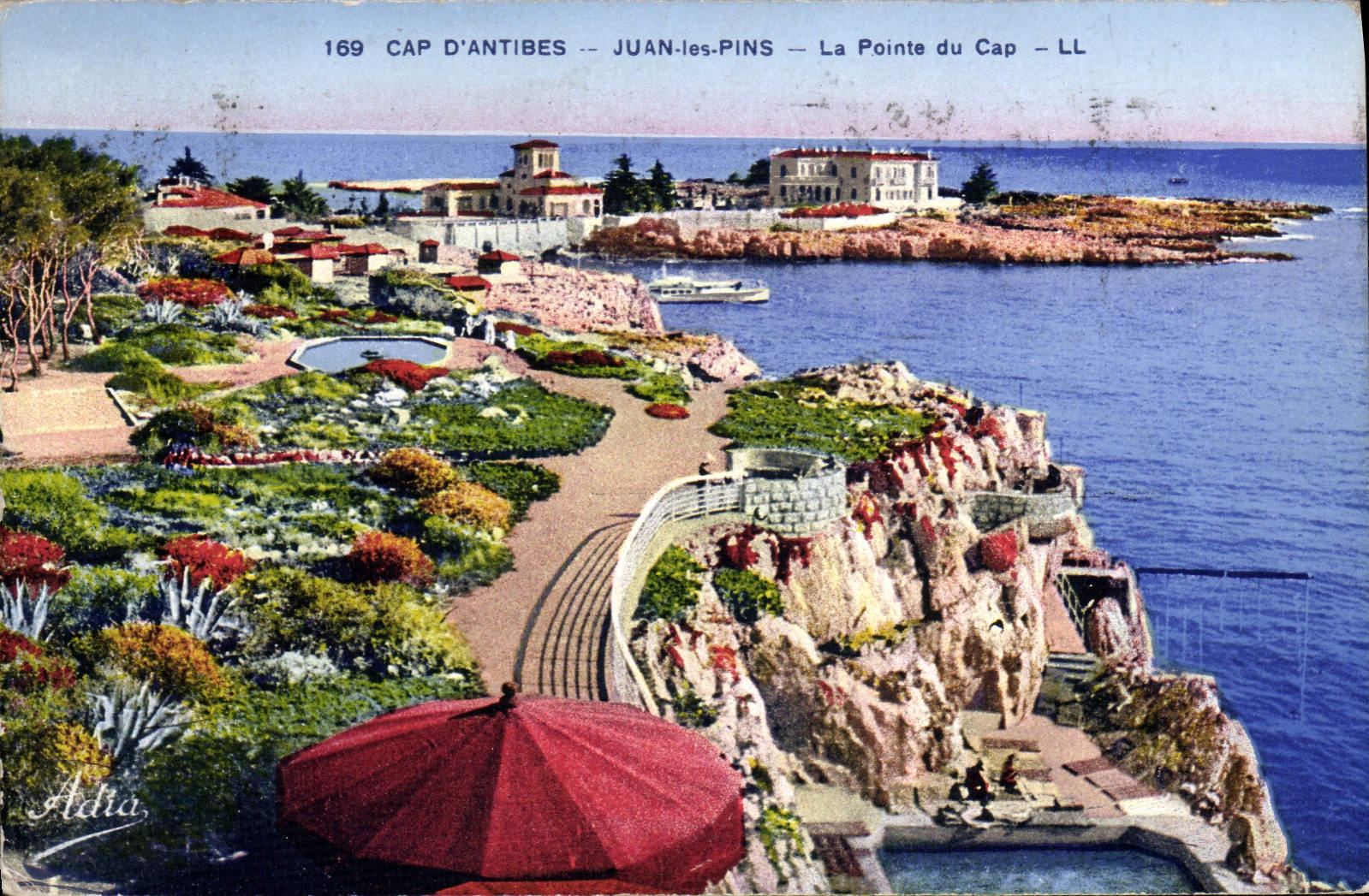 VINTAGE POSTCARD Cape D' Antibes Juan Pines the Point Of the Cape