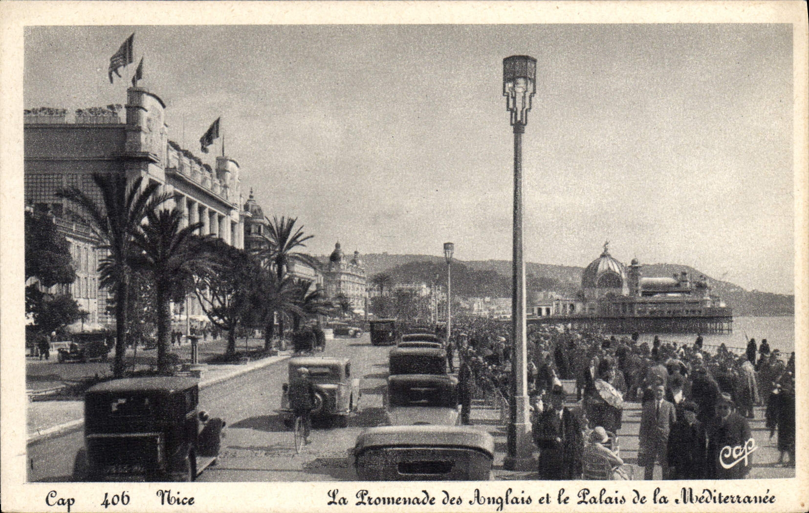 POSTAL de la VENDIMIA Niza la caminata del inglés y del paladar del mediterráneo