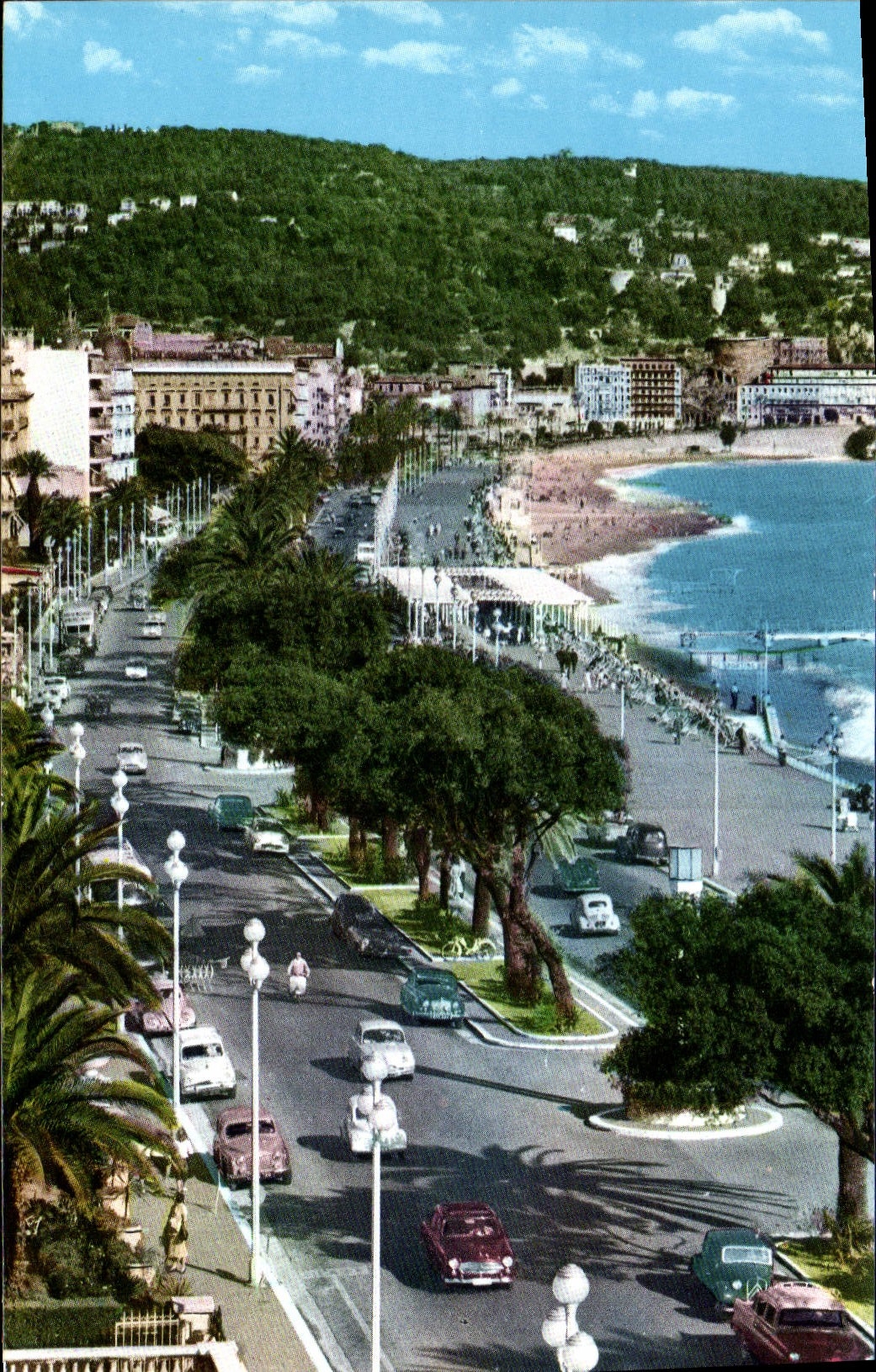 POSTAL MODERNA Niza la caminata del inglés y de la playa