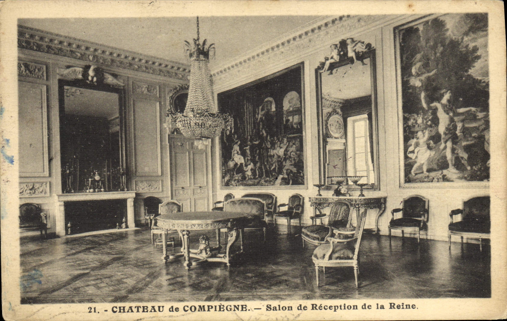 CPA Chateau De Compiegne Salon De Reception De La Reine