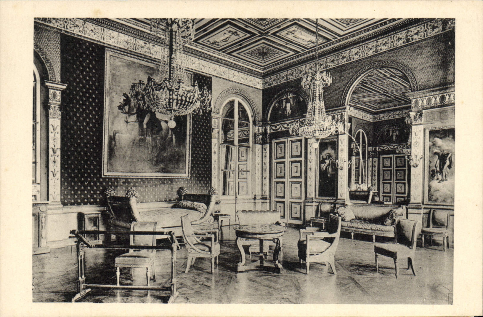 Castillo de la POSTAL de la VENDIMIA de Compiegne el cuarto de ser dormido de la emperatriz