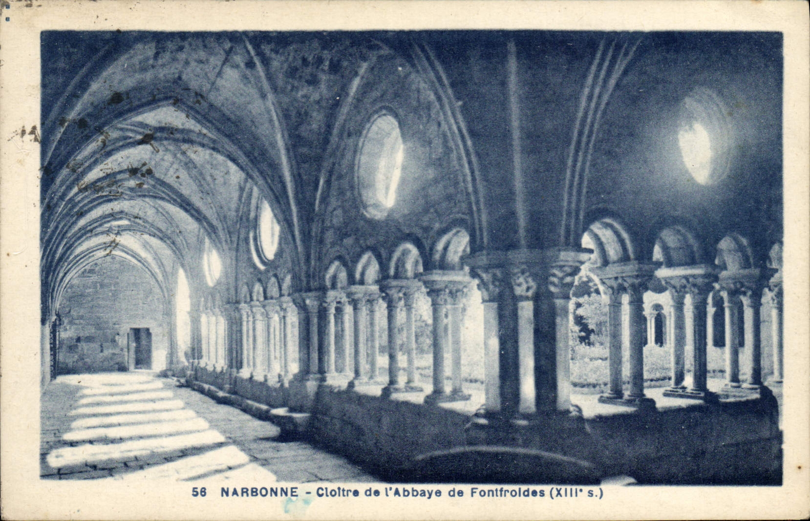 VINTAGE POSTCARD Narbonne Cloister De I' Abbaye De Fontfroides