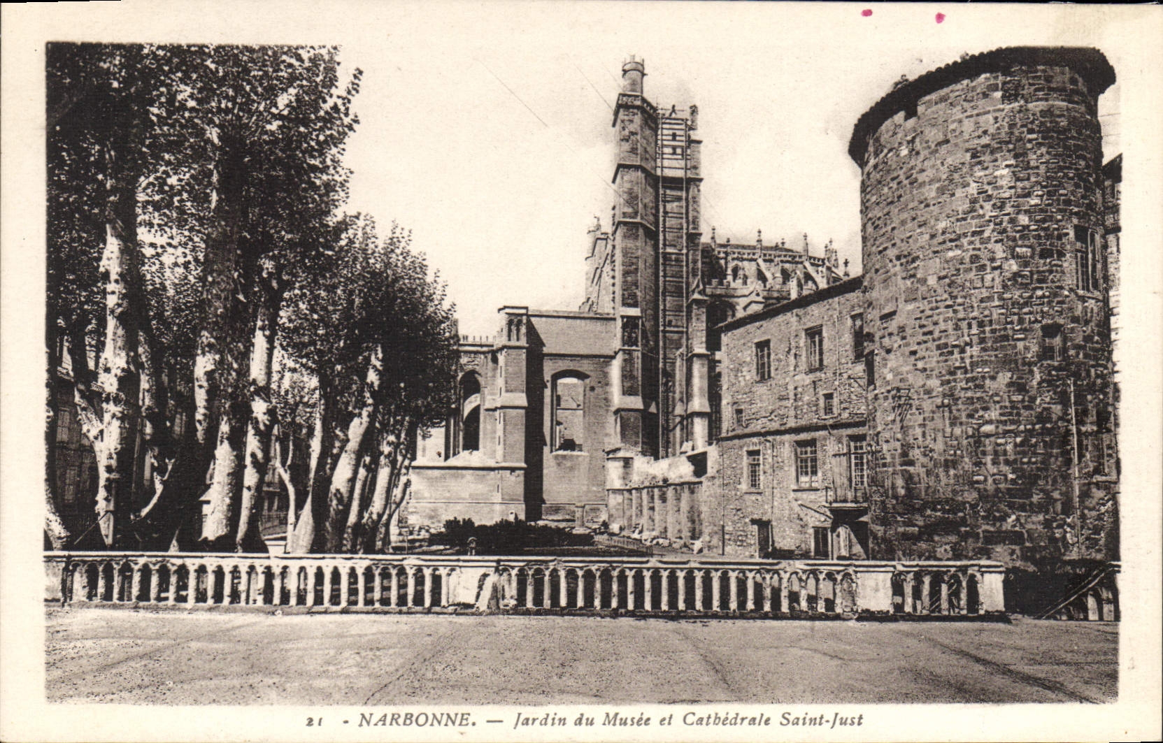 VINTAGE POSTCARD Narbonne Garden Of the Holy Museum And Cathedral Just