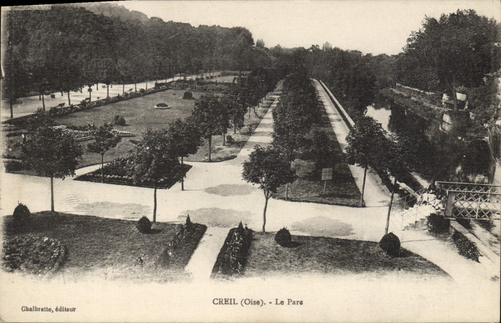 VINTAGE POSTCARD Creil the Park