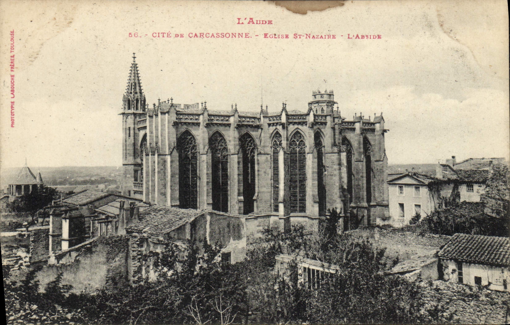 CPA L'Aude Cite De Carcassonne Egtise St Nazaire