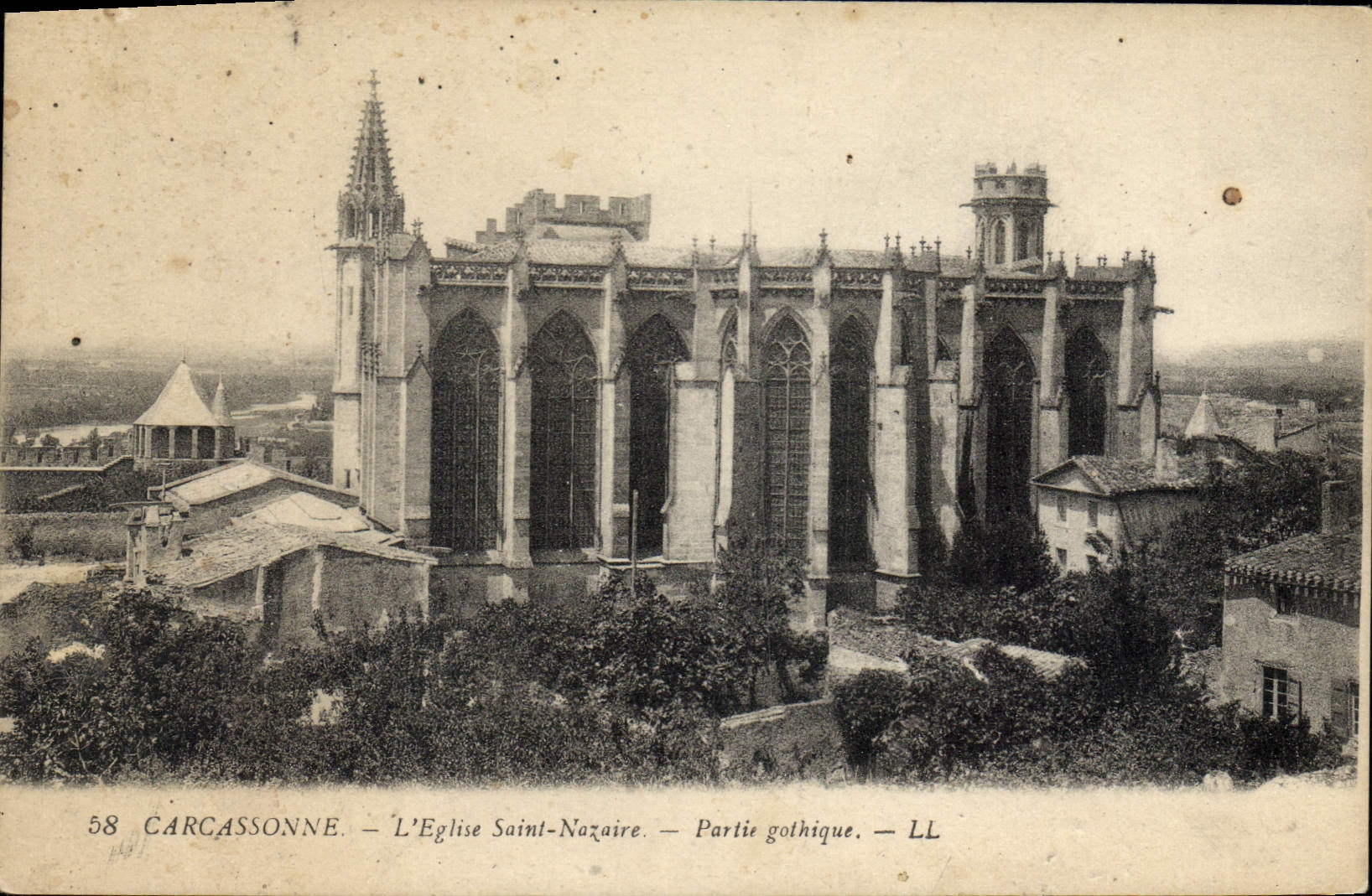 CPA Cite De Carcassonne L'Eglise Saint Nazaire Partie Gothique