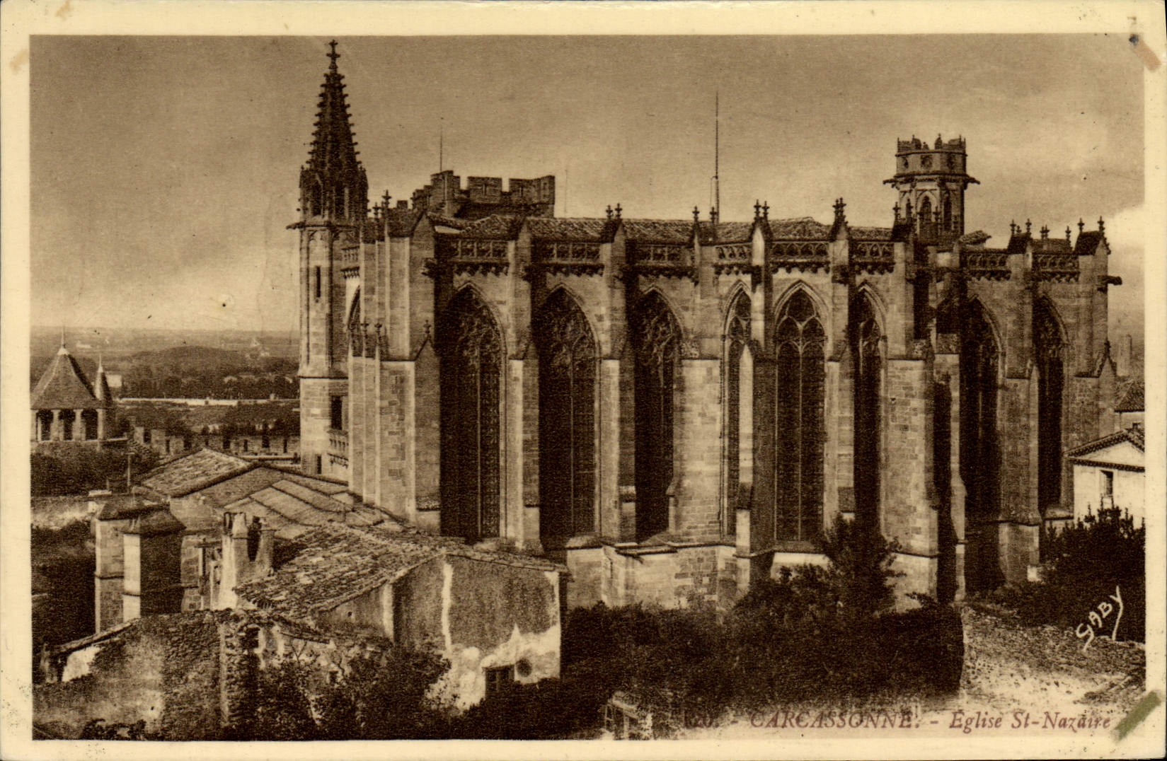 CPA Cite De Carcassonne Eglise St Nazaire