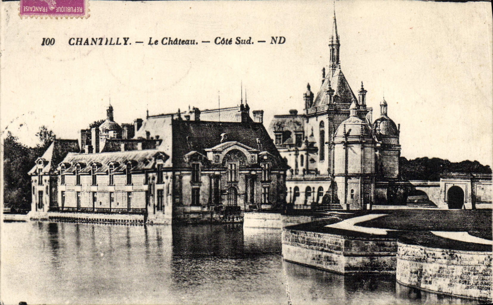 POSTAL Chantilly de la VENDIMIA la pieza meridional del castillo