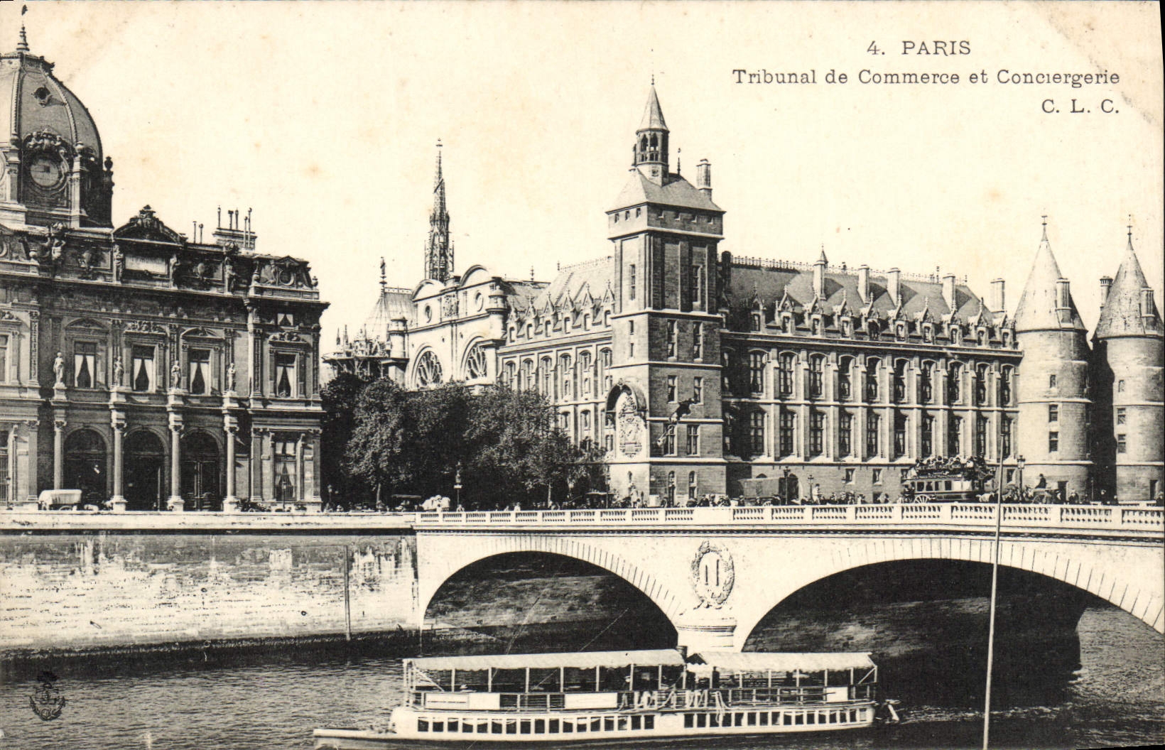 VINTAGE POSTCARD Paris Bankruptcy court And Caretaker's lodge