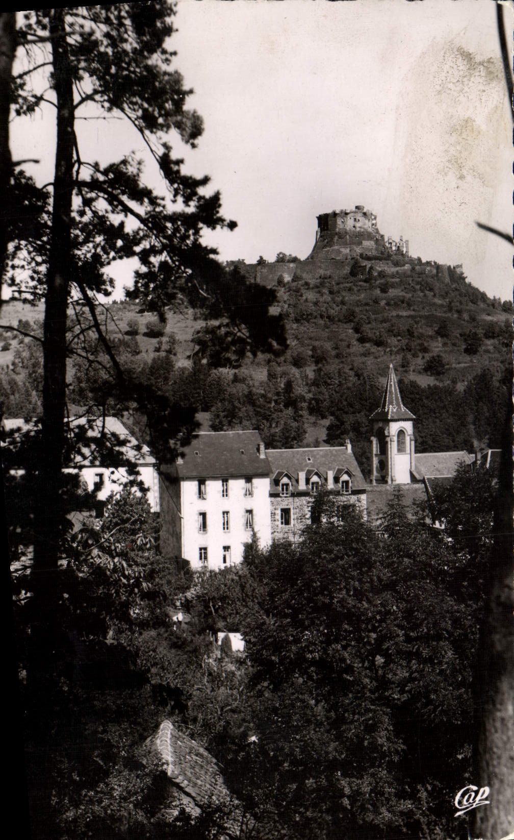CPM Murols Le Chateau Et I'Eglise Vue A Travers Les Pins