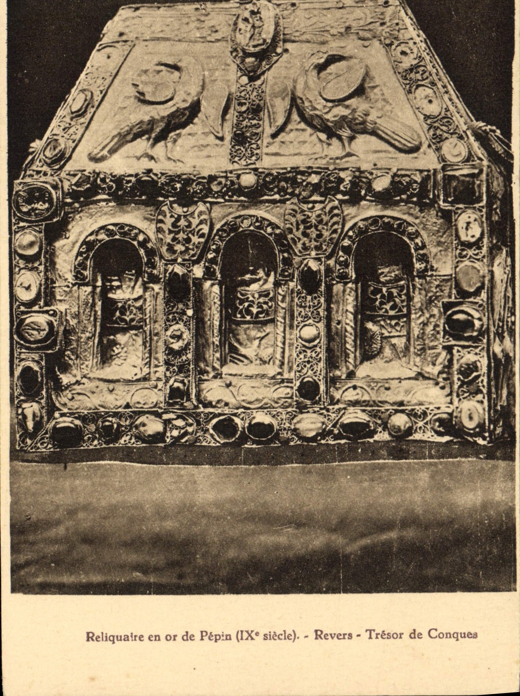 VINTAGE POSTCARD Gold Reliquary Of Pip Reverse Treasure Of Conches