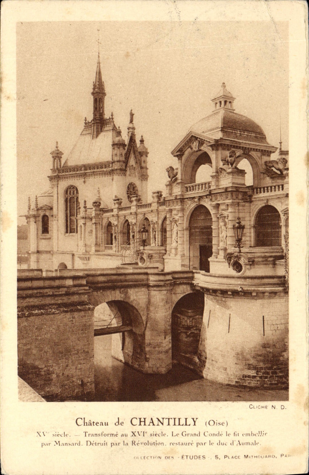 CPA Chateau De Chantilly