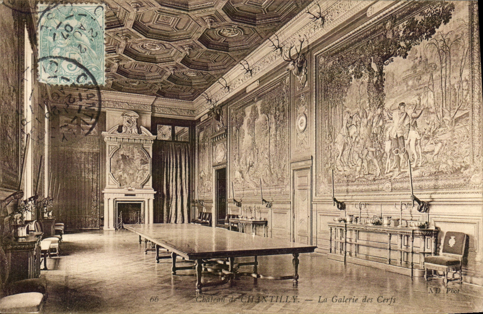 Castillo de la POSTAL de la VENDIMIA de Chantilly la galería de Gerfs