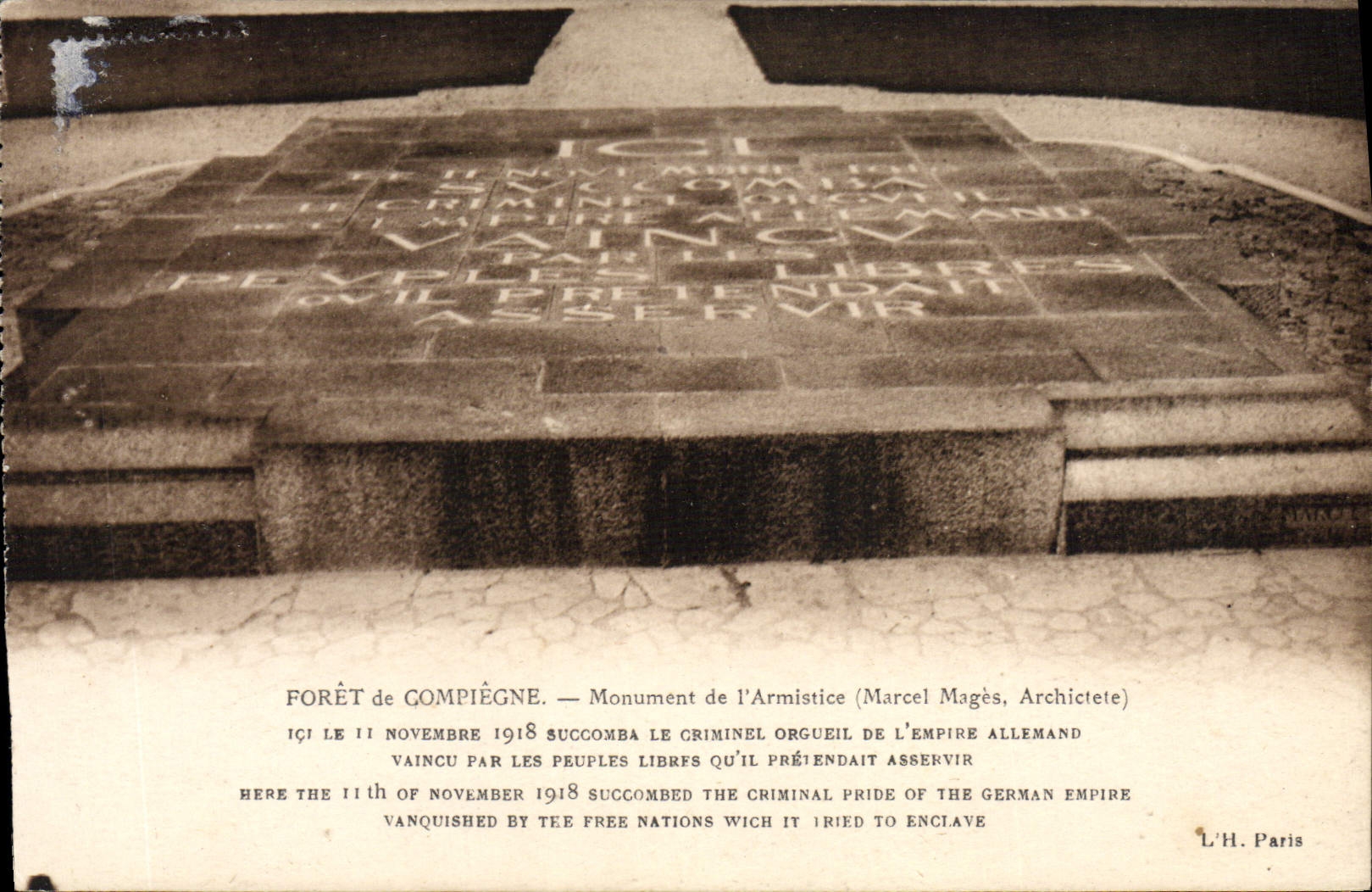 CPA Foret De Compiegne Monument De I'Armistice Militaria