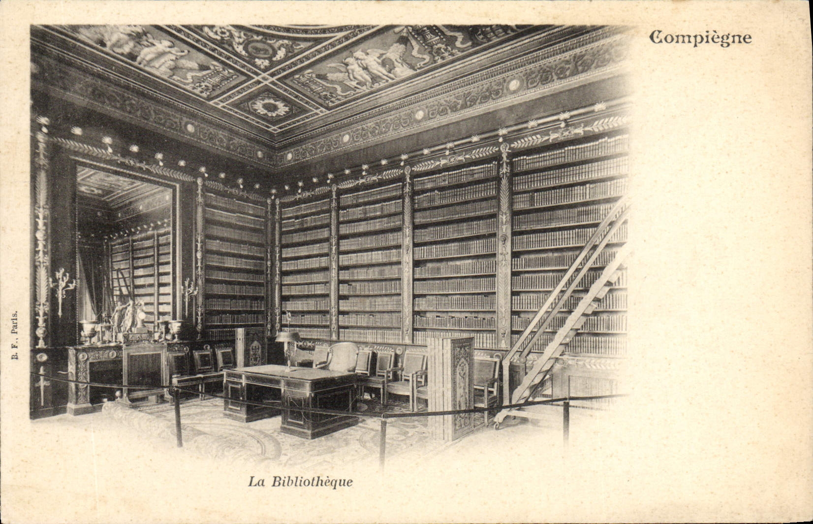 POSTAL Compiegne de la VENDIMIA la biblioteca