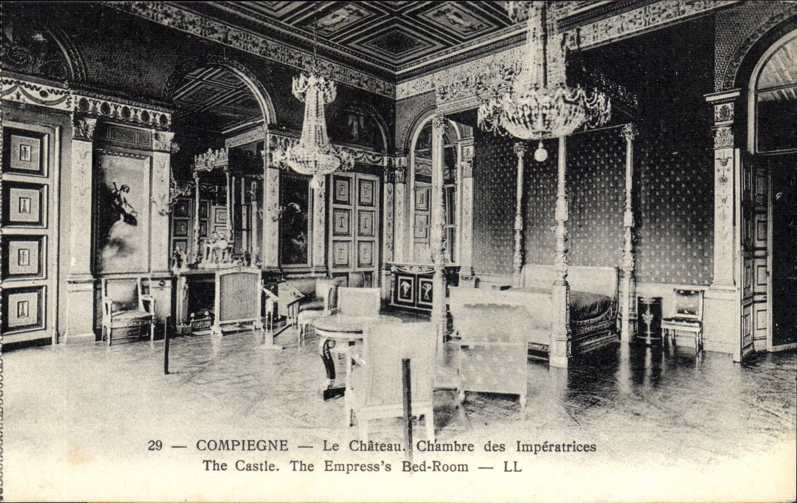 POSTAL Compiegne de la VENDIMIA el cuarto del castillo de las emperatrices
