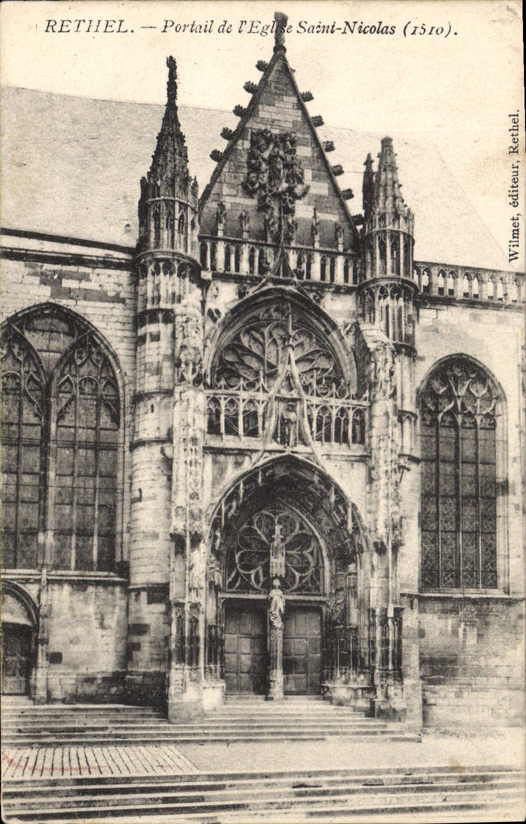 VINTAGE POSTCARD Rethel Gate De I' Eglise Saint Nicolas