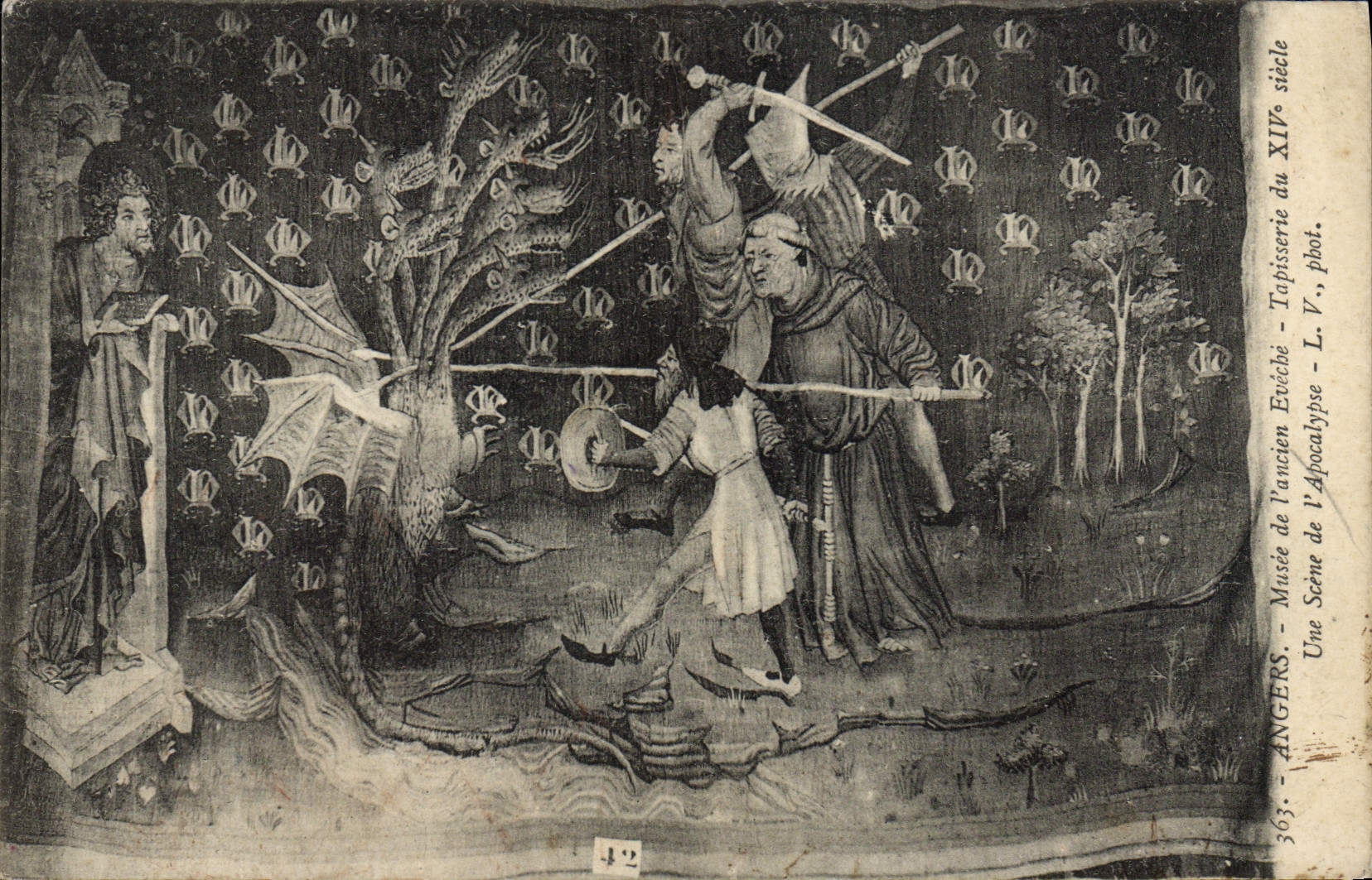 La POSTAL de la VENDIMIA encoleriza la tapicería de Museum De I' Ancien Eveche una escena de la apocalipsis