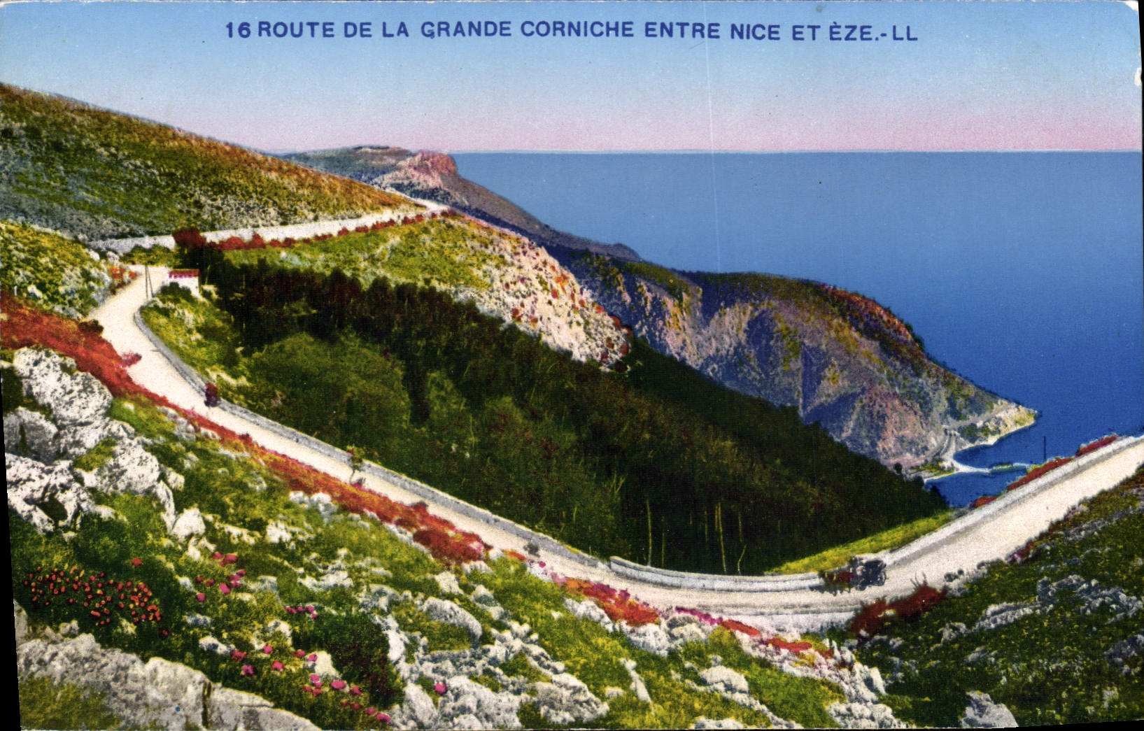 CPA Route De La Grande Corniche Entre Nice Et Eze